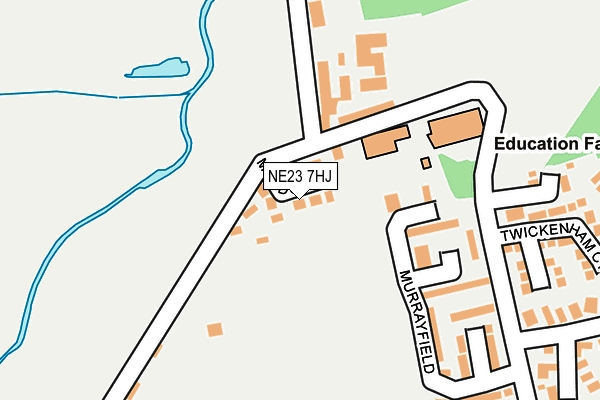 NE23 7HJ map - OS OpenMap – Local (Ordnance Survey)