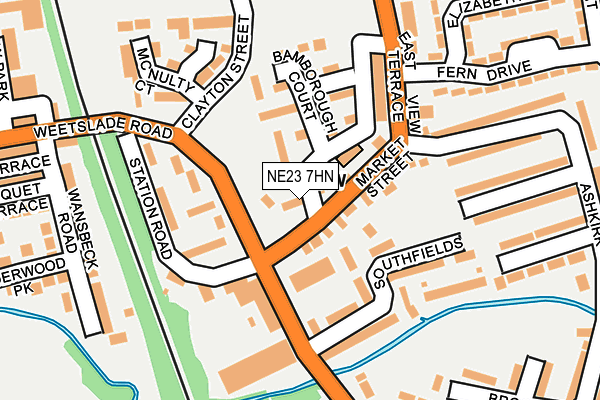 NE23 7HN map - OS OpenMap – Local (Ordnance Survey)