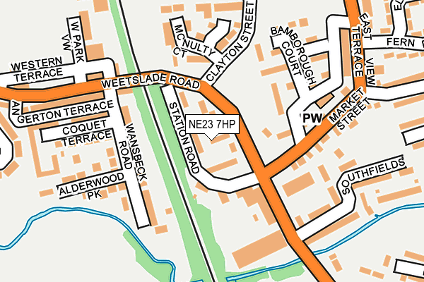 NE23 7HP map - OS OpenMap – Local (Ordnance Survey)