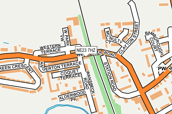 NE23 7HZ map - OS OpenMap – Local (Ordnance Survey)