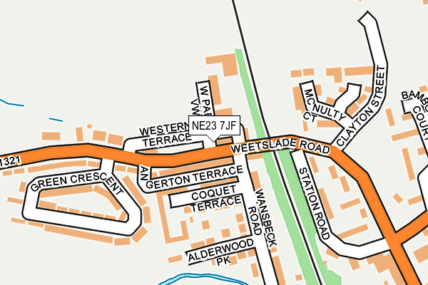 NE23 7JF map - OS OpenMap – Local (Ordnance Survey)