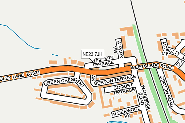NE23 7JH map - OS OpenMap – Local (Ordnance Survey)