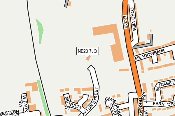 NE23 7JQ map - OS OpenMap – Local (Ordnance Survey)