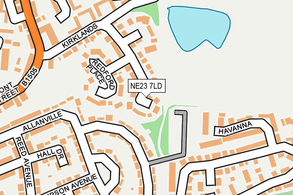 NE23 7LD map - OS OpenMap – Local (Ordnance Survey)