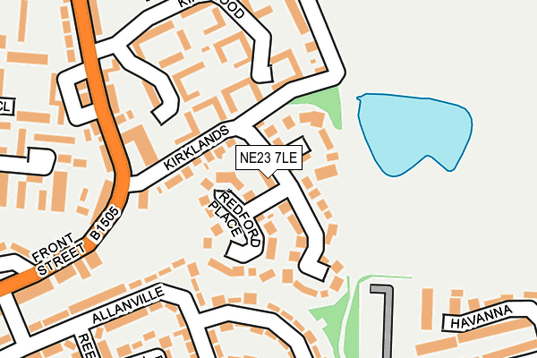NE23 7LE map - OS OpenMap – Local (Ordnance Survey)