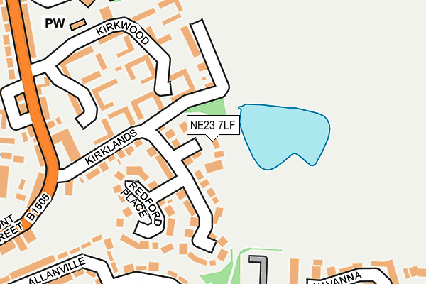 NE23 7LF map - OS OpenMap – Local (Ordnance Survey)
