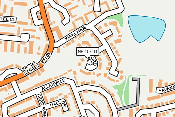 NE23 7LG map - OS OpenMap – Local (Ordnance Survey)
