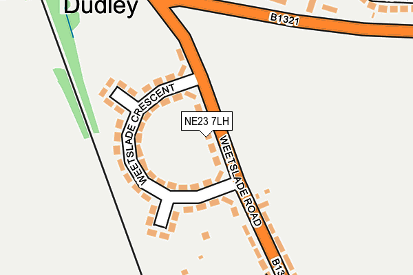 NE23 7LH map - OS OpenMap – Local (Ordnance Survey)