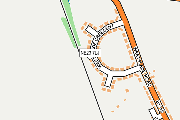 NE23 7LJ map - OS OpenMap – Local (Ordnance Survey)