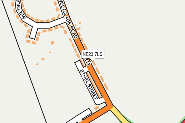 NE23 7LS map - OS OpenMap – Local (Ordnance Survey)