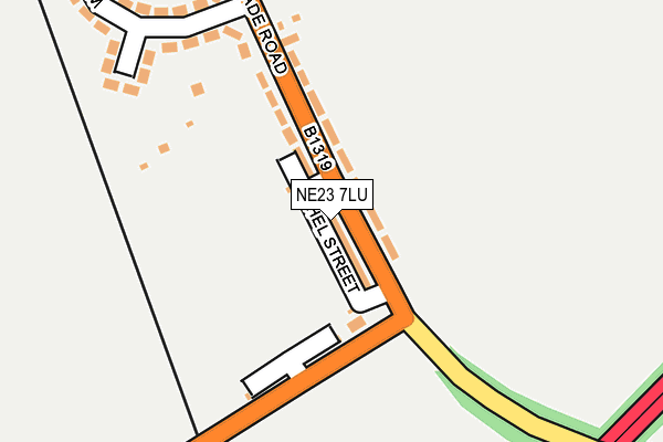 NE23 7LU map - OS OpenMap – Local (Ordnance Survey)