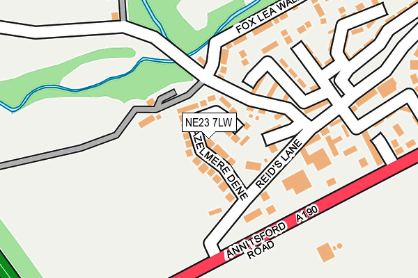 NE23 7LW map - OS OpenMap – Local (Ordnance Survey)