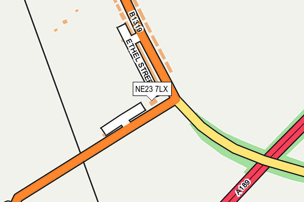 NE23 7LX map - OS OpenMap – Local (Ordnance Survey)