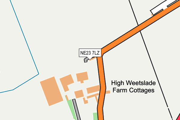 NE23 7LZ map - OS OpenMap – Local (Ordnance Survey)