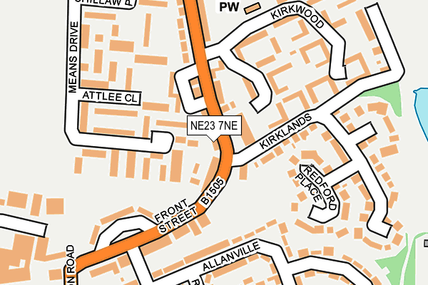 NE23 7NE map - OS OpenMap – Local (Ordnance Survey)