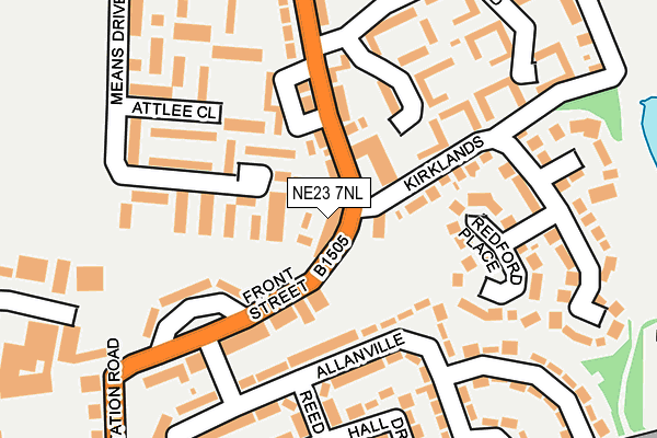 NE23 7NL map - OS OpenMap – Local (Ordnance Survey)