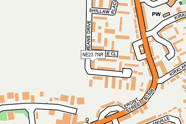 NE23 7NR map - OS OpenMap – Local (Ordnance Survey)