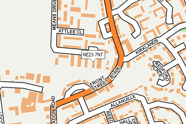NE23 7NT map - OS OpenMap – Local (Ordnance Survey)
