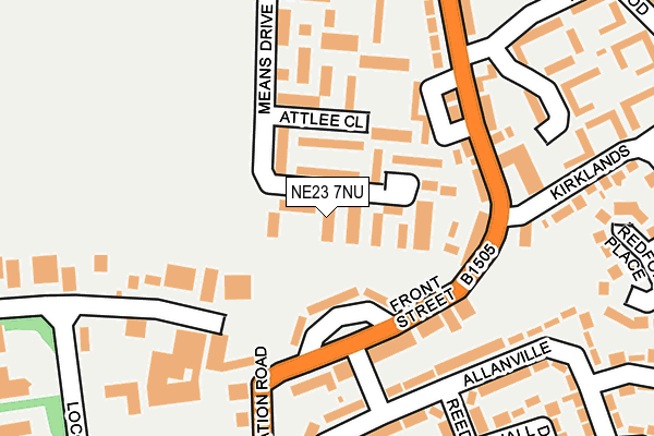 NE23 7NU map - OS OpenMap – Local (Ordnance Survey)