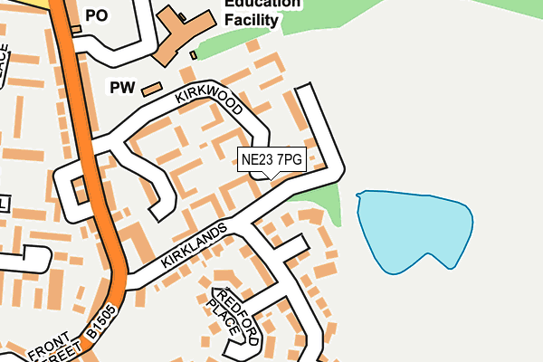 NE23 7PG map - OS OpenMap – Local (Ordnance Survey)