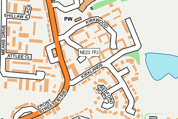 NE23 7PJ map - OS OpenMap – Local (Ordnance Survey)