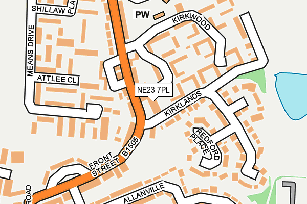 NE23 7PL map - OS OpenMap – Local (Ordnance Survey)