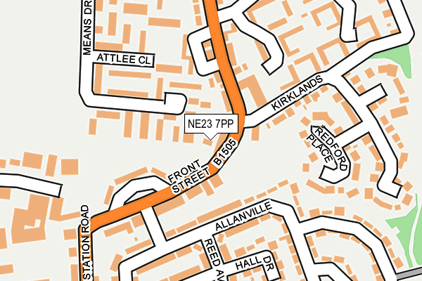 NE23 7PP map - OS OpenMap – Local (Ordnance Survey)