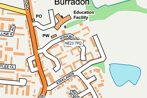 NE23 7PQ map - OS OpenMap – Local (Ordnance Survey)