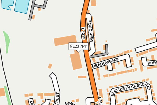 NE23 7PY map - OS OpenMap – Local (Ordnance Survey)