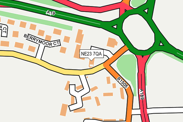 NE23 7QA map - OS OpenMap – Local (Ordnance Survey)