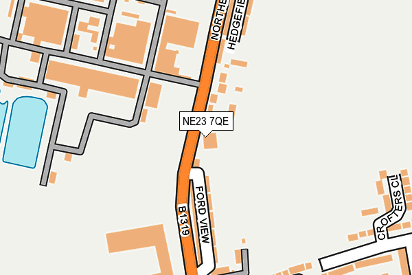 NE23 7QE map - OS OpenMap – Local (Ordnance Survey)