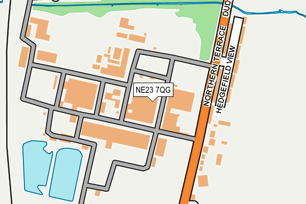 NE23 7QG map - OS OpenMap – Local (Ordnance Survey)