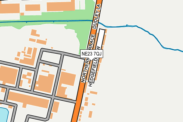 NE23 7QJ map - OS OpenMap – Local (Ordnance Survey)