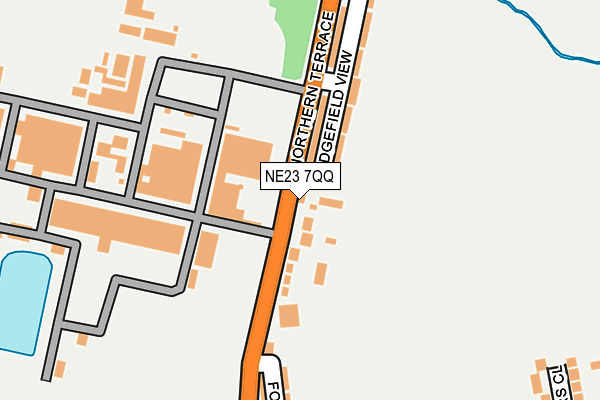NE23 7QQ map - OS OpenMap – Local (Ordnance Survey)
