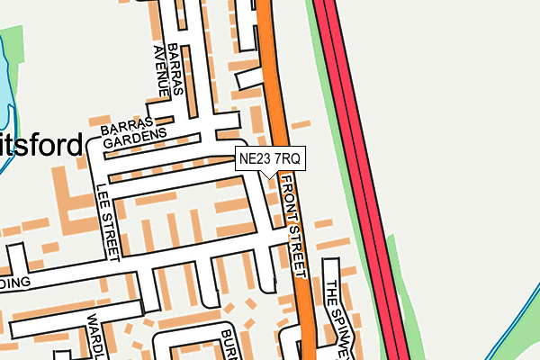NE23 7RQ map - OS OpenMap – Local (Ordnance Survey)