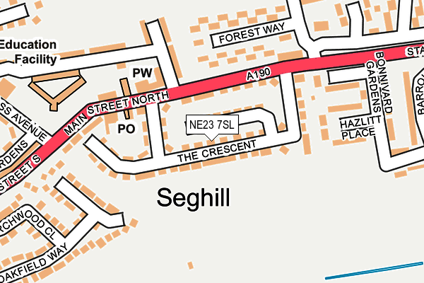 NE23 7SL map - OS OpenMap – Local (Ordnance Survey)