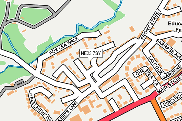 NE23 7SY map - OS OpenMap – Local (Ordnance Survey)
