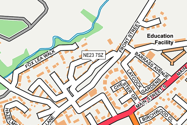 NE23 7SZ map - OS OpenMap – Local (Ordnance Survey)