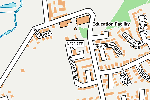 NE23 7TF map - OS OpenMap – Local (Ordnance Survey)