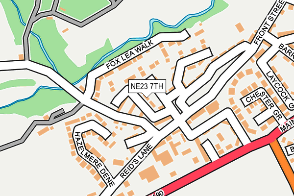 NE23 7TH map - OS OpenMap – Local (Ordnance Survey)