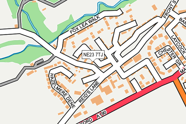 NE23 7TJ map - OS OpenMap – Local (Ordnance Survey)