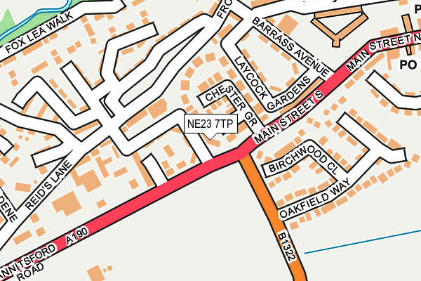 NE23 7TP map - OS OpenMap – Local (Ordnance Survey)