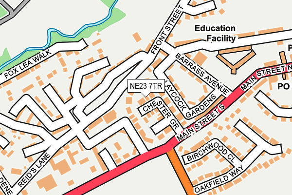NE23 7TR map - OS OpenMap – Local (Ordnance Survey)
