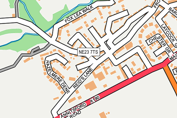 NE23 7TS map - OS OpenMap – Local (Ordnance Survey)