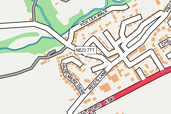 NE23 7TT map - OS OpenMap – Local (Ordnance Survey)