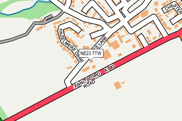 NE23 7TW map - OS OpenMap – Local (Ordnance Survey)