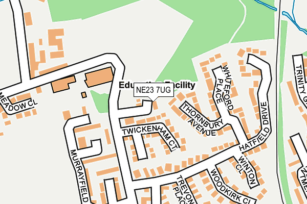 NE23 7UG map - OS OpenMap – Local (Ordnance Survey)