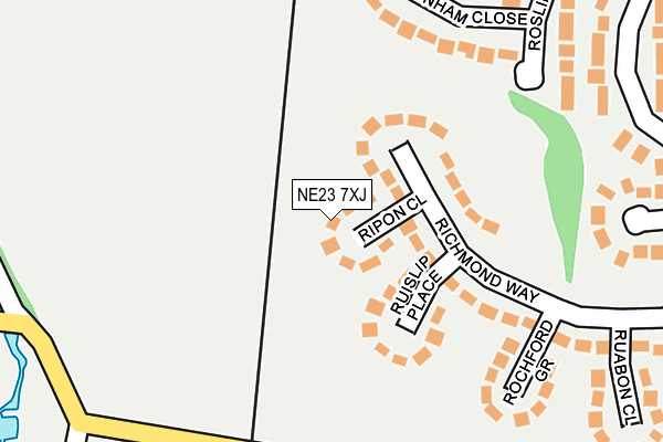 NE23 7XJ map - OS OpenMap – Local (Ordnance Survey)