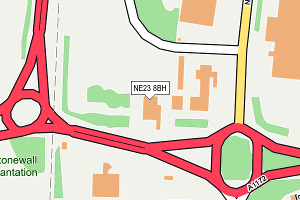 NE23 8BH map - OS OpenMap – Local (Ordnance Survey)