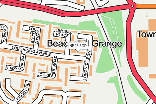 NE23 8DP map - OS OpenMap – Local (Ordnance Survey)